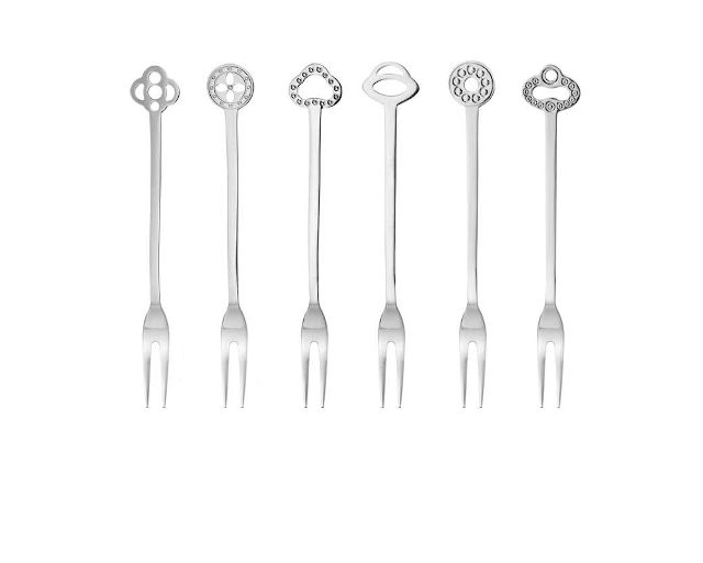 Party fork set party oriental steel 6 pieces