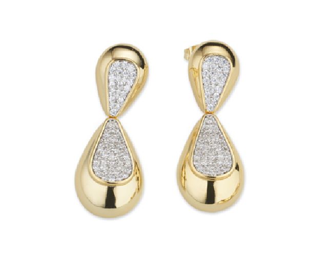 Orecchini ottone finitura oro con cubic zirconia