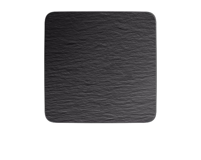 Gourmet service plate manufacture rock porcelain black