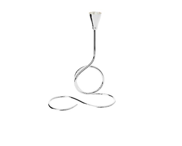 Candlestick silver plated with one flame