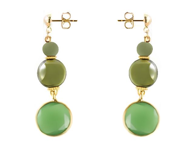 Orecchini trace vetro di murano verde