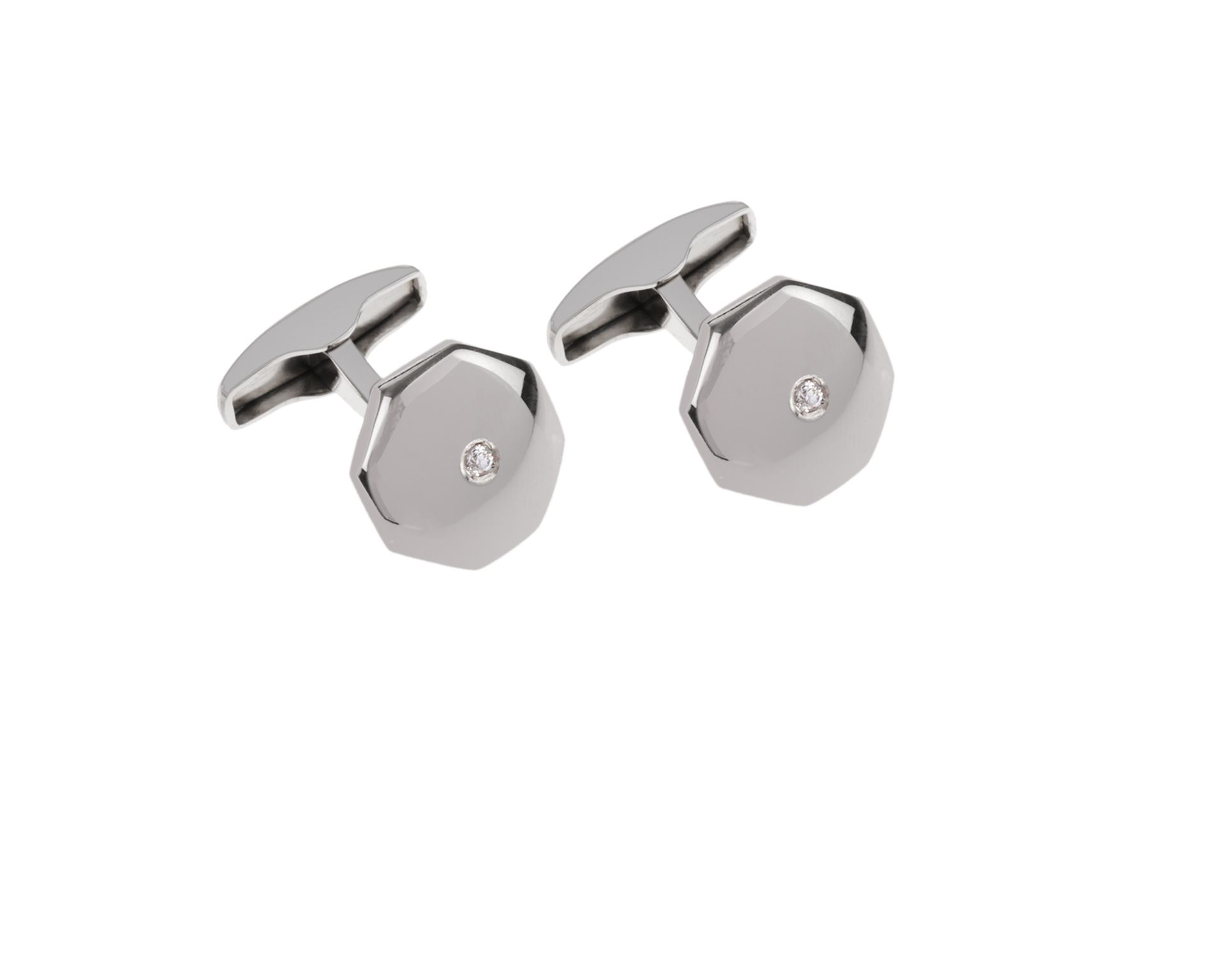 Gemelli Ottagonali Argento Con Zircone Selezione Zanolli 157161 925gm603