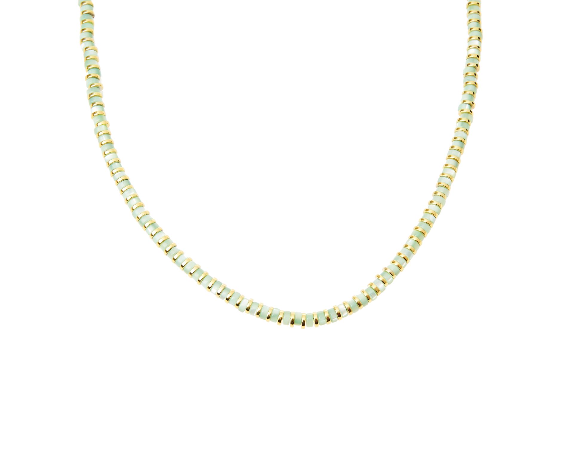 Collana Argento Dorato Con Tondi In Ceramica Verde Acqua Selezione Zanolli 183388 726cl19101273