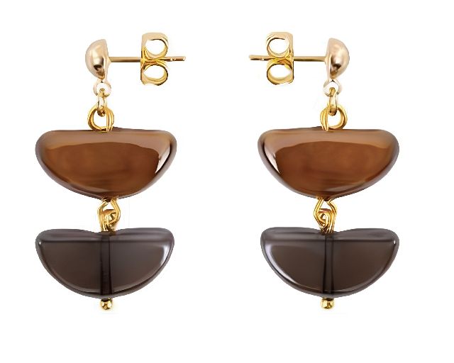 Orecchini core vetro di murano brown