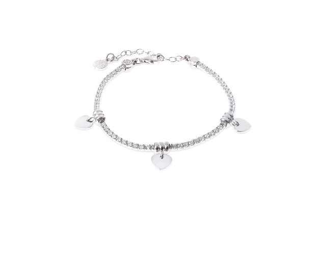 Bracciale chic&charm argento con cuori e zirconi bianchi