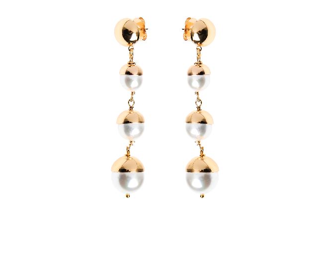 Pendant earrings fashion mood brass with pearls