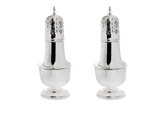 Couple of sugar castors silver 272 grammi sheffield (gb) 1933-1934