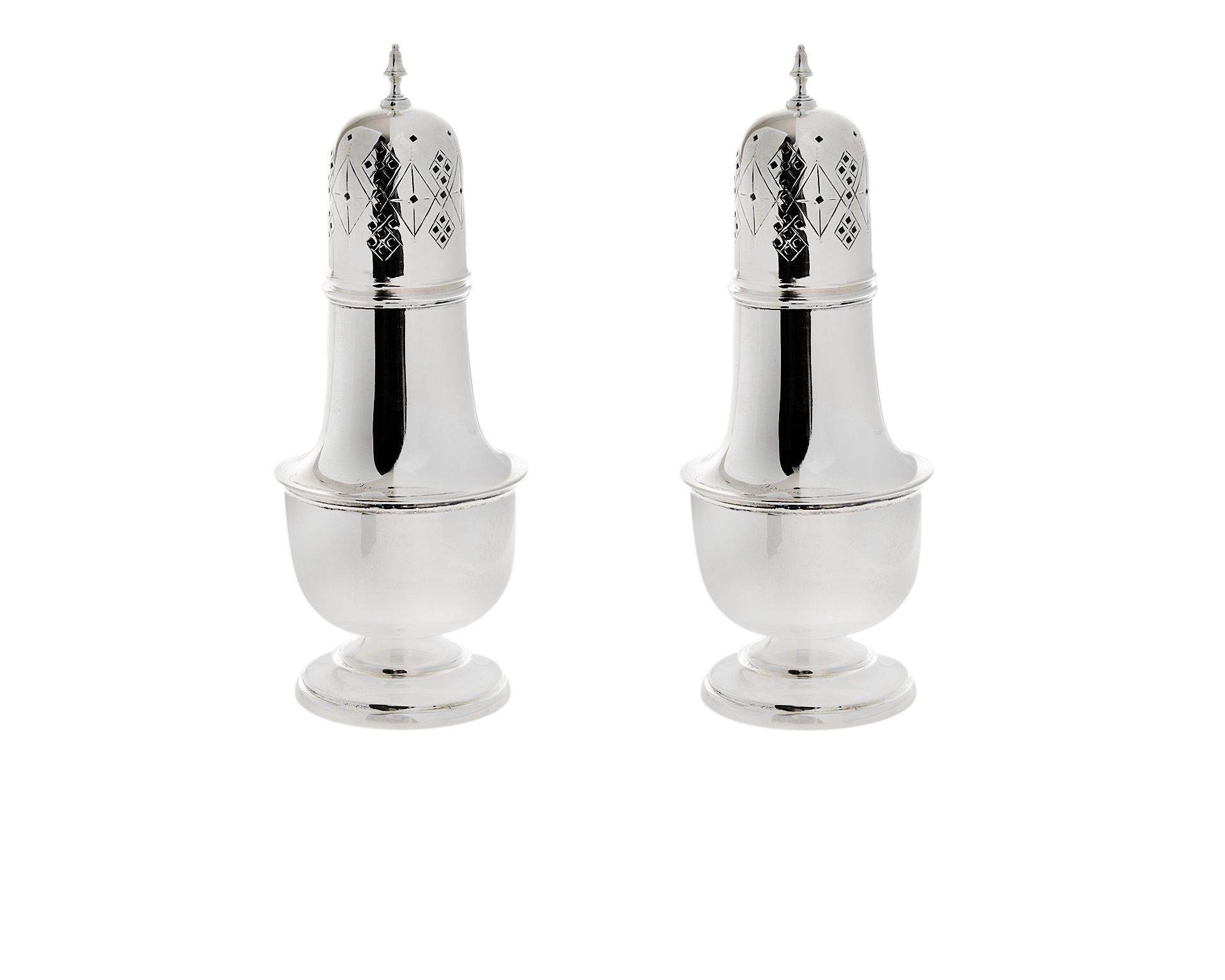 Couple Of Sugar Castors Silver Sheffield Gb 1933 1934 Selezione Zanolli 50825 V781348