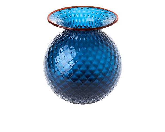 Vase fiori balloton murano glass horizon with red ring