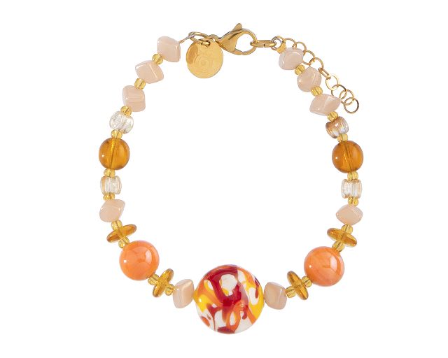 Bracciale tasnim vetro di murano ambra