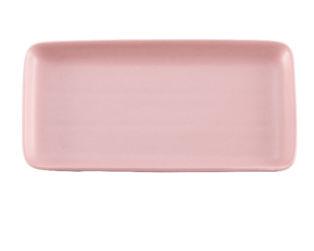 Rectangular plate levante porcelain pink