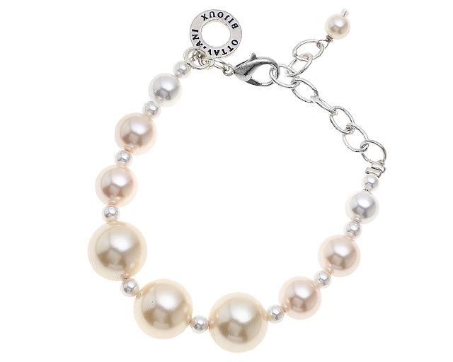 Bracelet with white and pink pearls