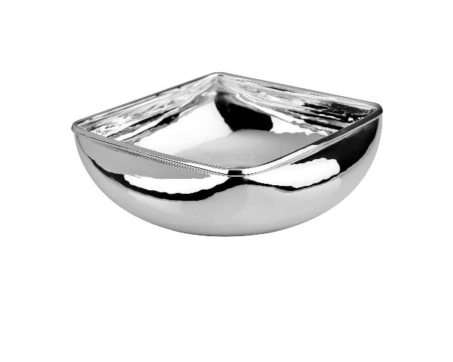Ciotola quadra battuta silver plated