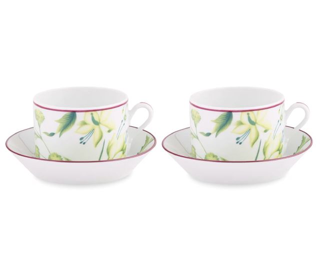 Set tazze the e piattini florenza acanto porcellana 2 coppie