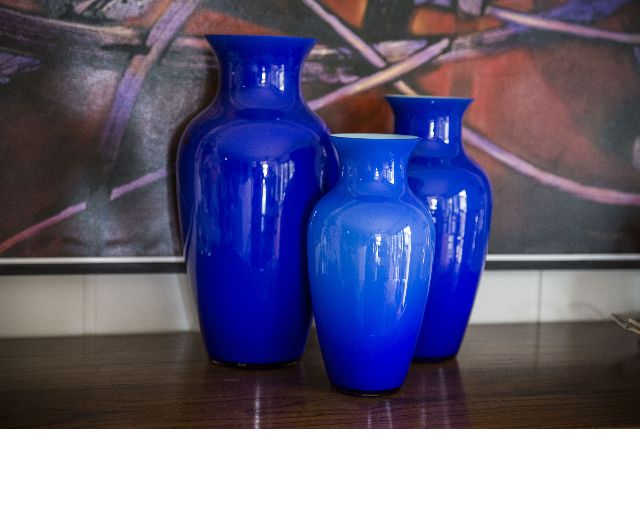 Vase i cinesi murano glass laguna blue torquoise