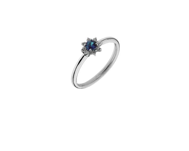 Ring gold 750‰ with sapphire and diamond