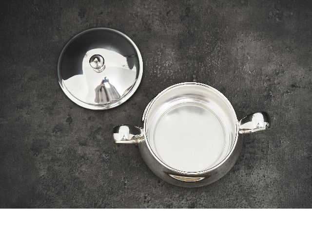 Zuccheriera Argento Con Manici E Coperchio Usato Ricondizionato Zanolli Vintage 187015 Us0007543