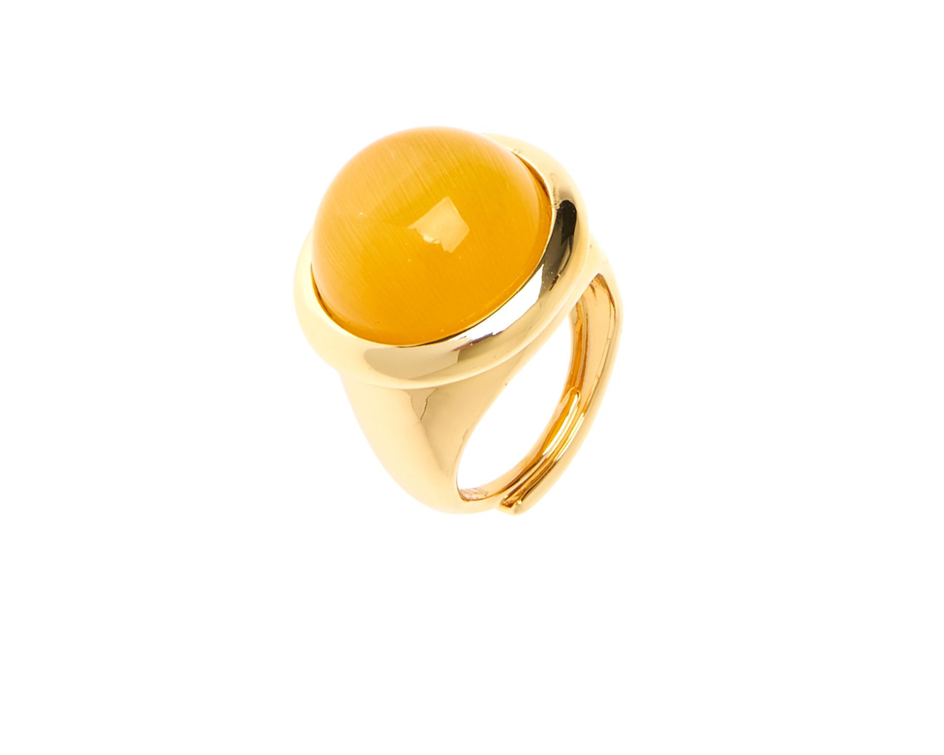 Anello Crystal Magic Ottone Con Pietra Occhio Di Gatto Gialla Sovrani 178591 814j8255m13