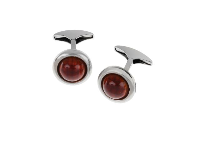 Gemelli argento con smalto rosso mattone