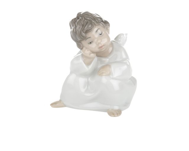 Angel thinking porcelain