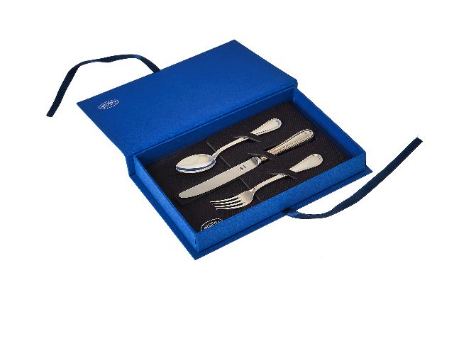 Baby Cutlery Set Silver In English Style Selezione Zanolli 153007 Za151