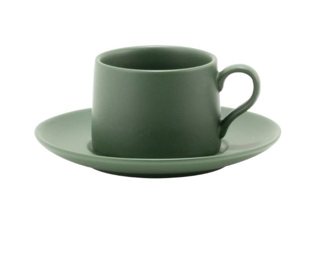 Coffee cup with saucer levante porcelain green