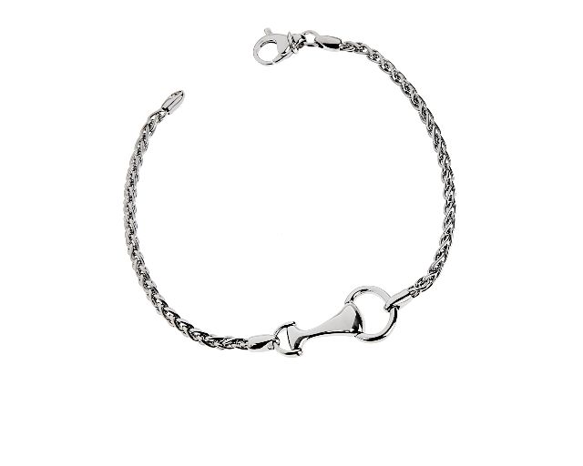 Bracciale argento con staffa centrale