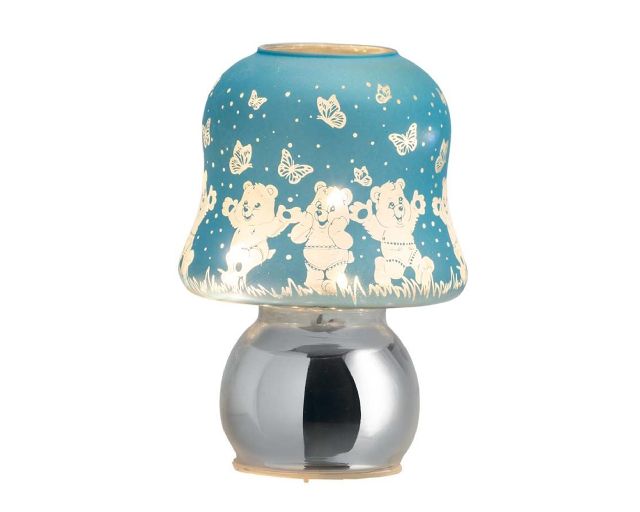 Lampada abatjour orsetti azzurra