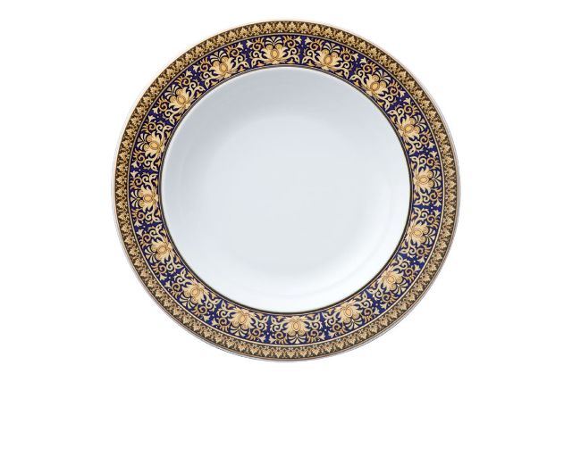 Soup plate medusa blue porcelain