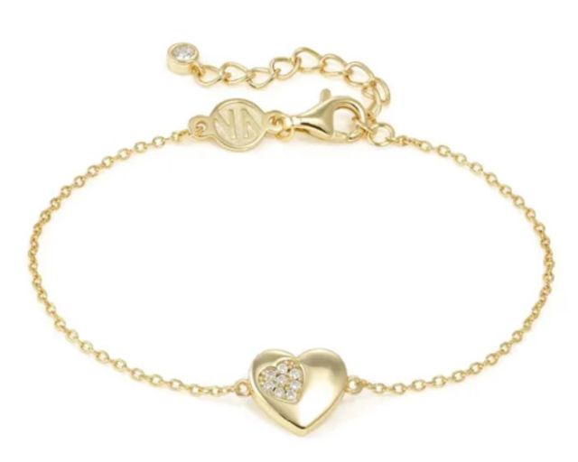 Bracciale petit sparkle argento dorato cuore e zirconi