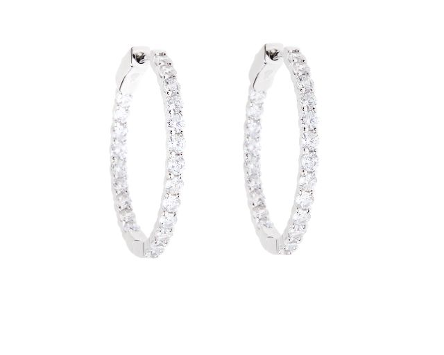 Orecchini a cerchio luce argento con cubic zirconia