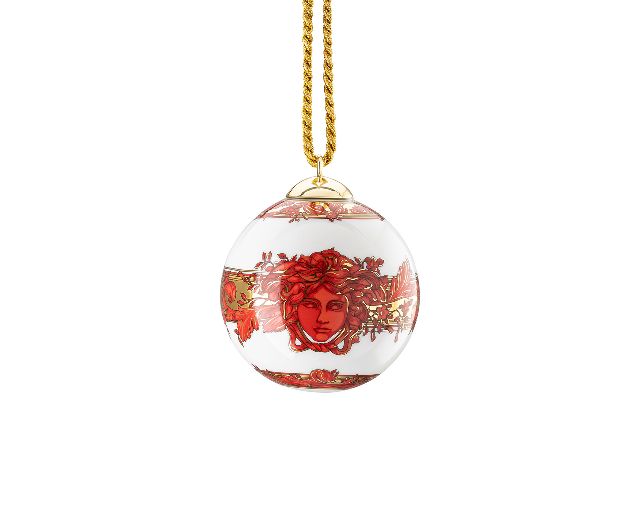 Palla di natale medusa garland red porcellana