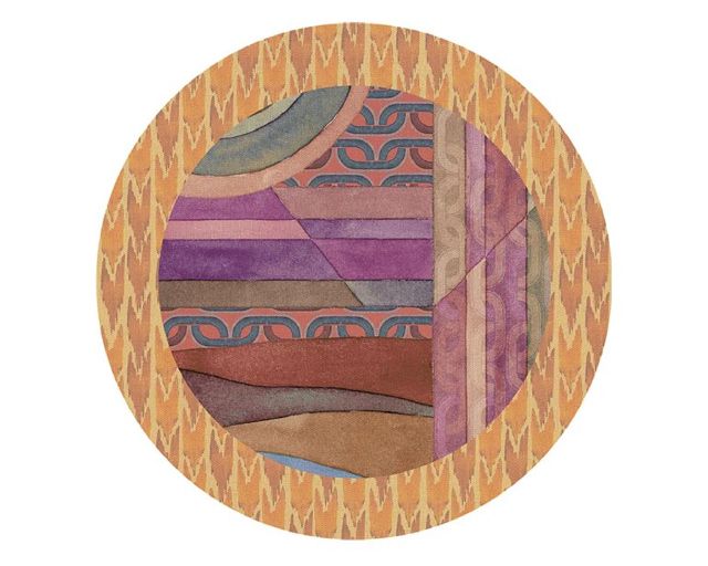 Round rigid tablemat orizzonti di seta mustard edge