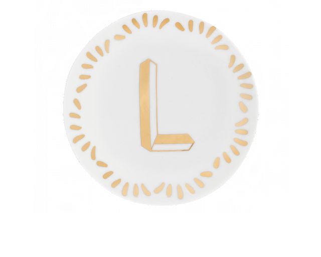 Piattino Lettering Porcellana Lettera L Bitossi Home 162605 954let00012