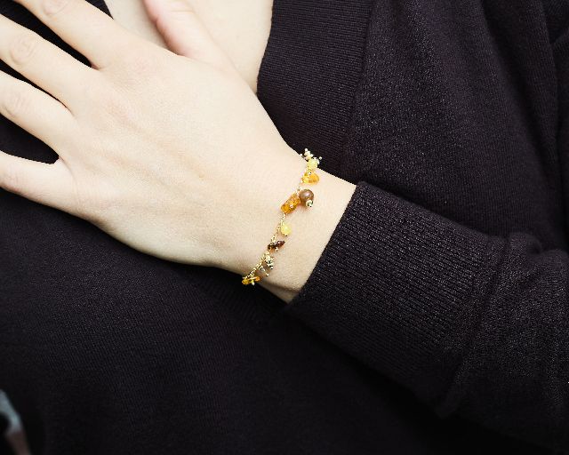 Bracciale Argento Dorato Con Ambra Selezione Zanolli 189670 726br3432
