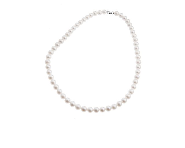 Necklace gold 750‰ and white pearls grown 24 months