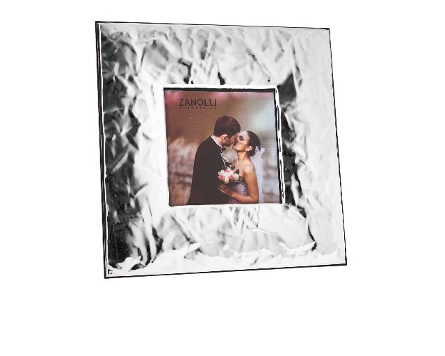 Picture frame stropicciata bilaminated silver