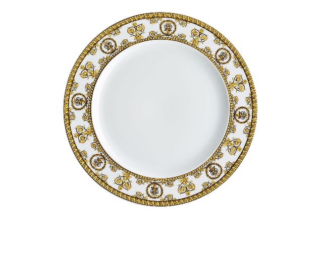 Piatto piano dessert baroque porcellana bianco