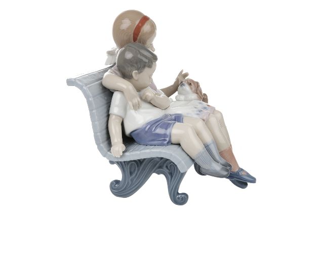 Bimbi Sulla Panchina Porcellana Lladro