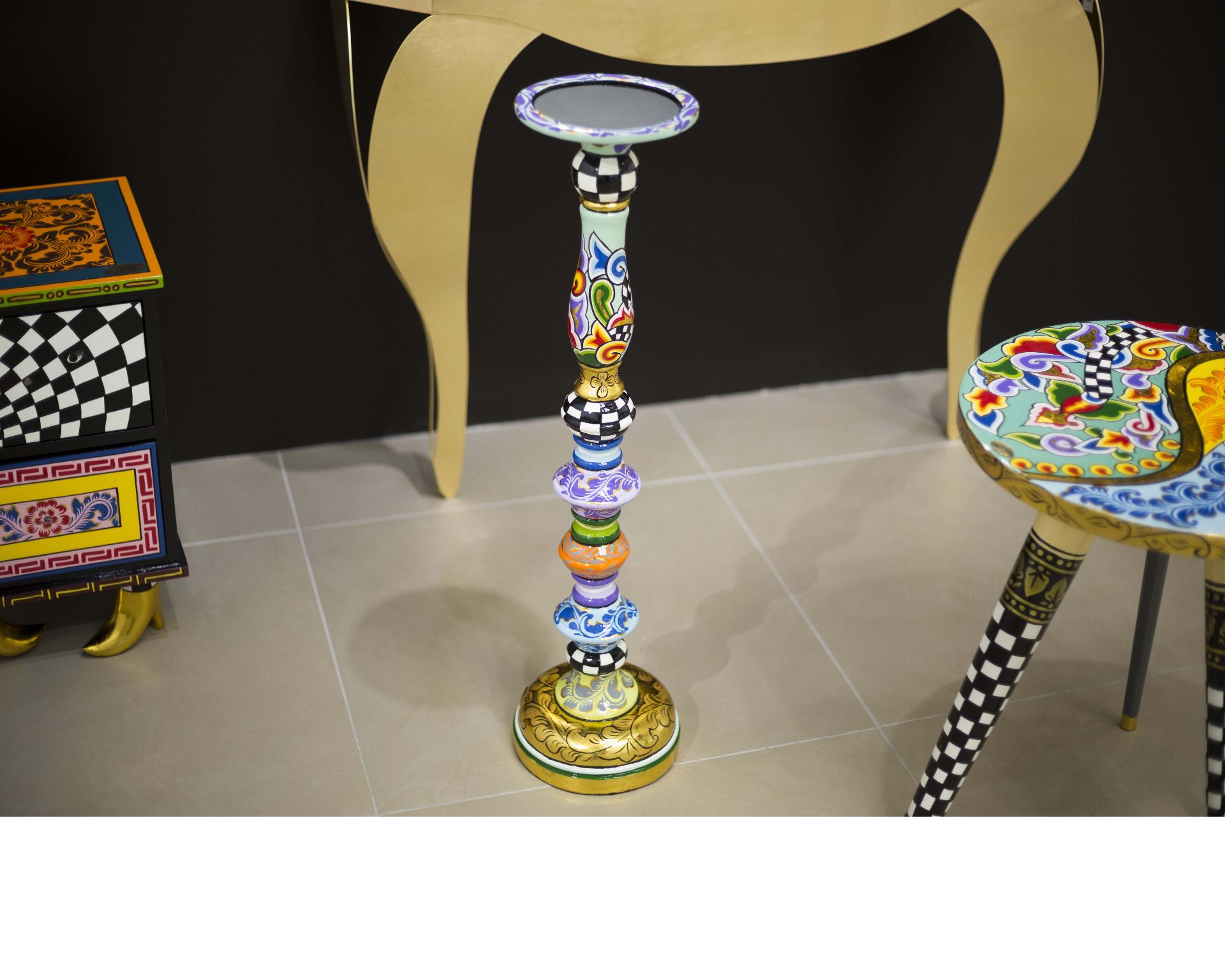 Candlestick L Hand Painted Toms Drag 166697 753td4521