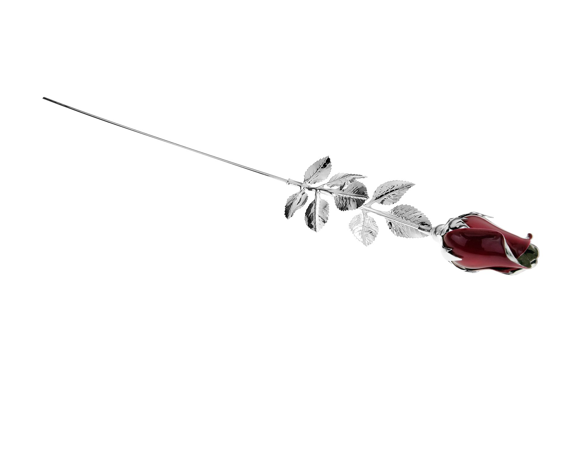 Rose Silver And Red Enamel Selezione Zanolli
