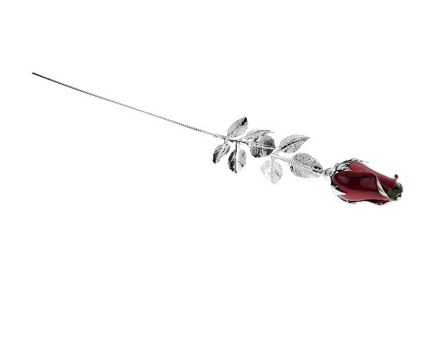 Rose silver and red enamel