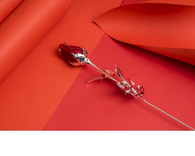 Rose Silver And Red Enamel Selezione Zanolli