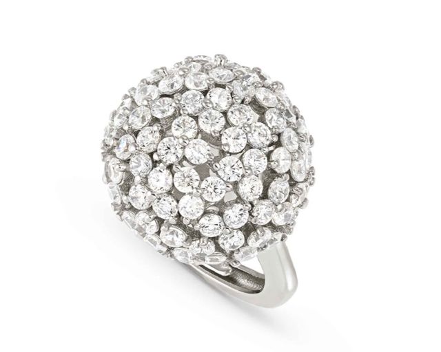Anello bombato life bouquet argento con pietre cubic zirconia