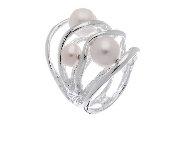 Anello giulia argento con perle