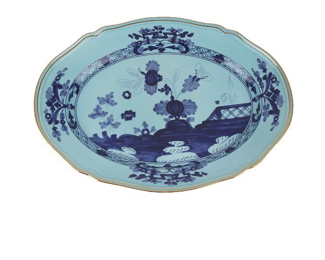 Oval tray oriente italiano iris porcelain