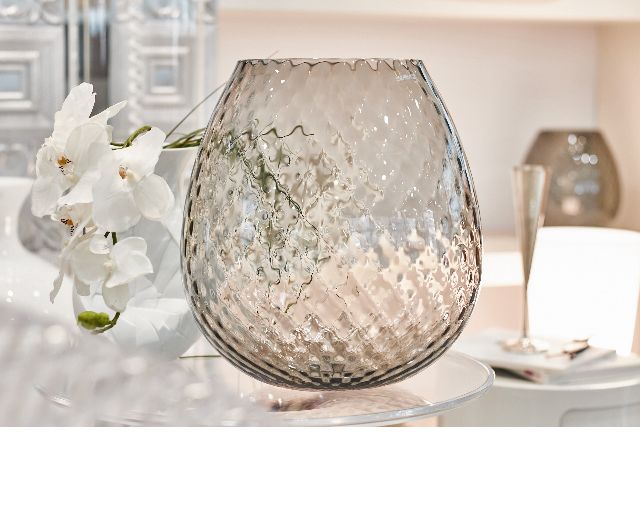 Vaso Portacandela Macrame Xxl Vetro Di Murano Color Grigio Nasonmoretti 174258 843macramexxlosb