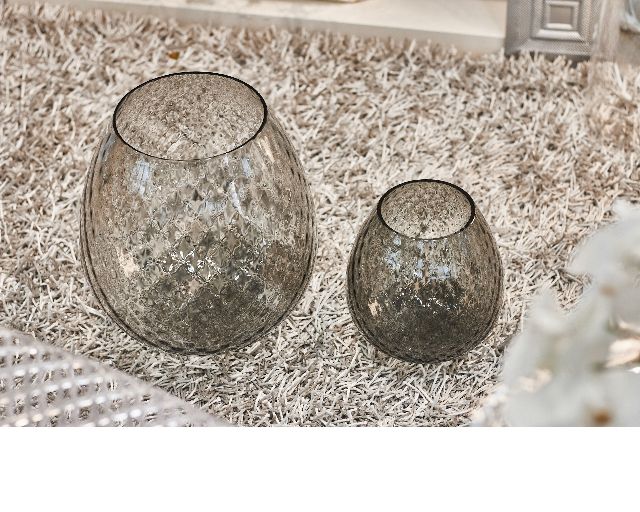 Vaso Portacandela Macrame Xxl Vetro Di Murano Color Grigio Nasonmoretti 174258 843macramexxlosb