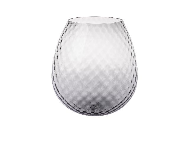 Vaso portacandela macramè xxl vetro di murano grigio