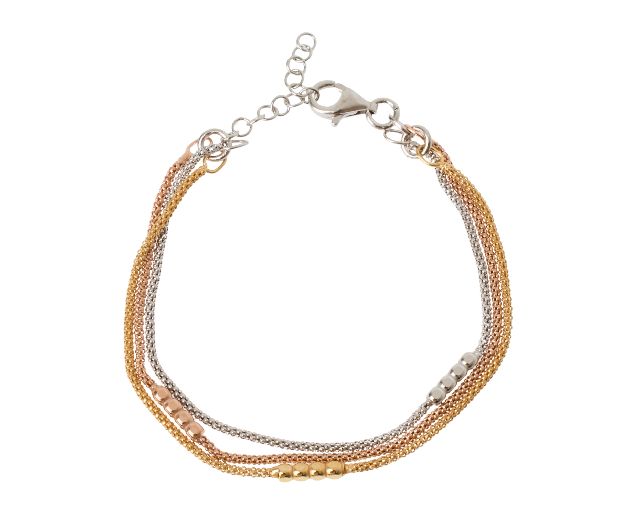 Bracciale argento cubetti alternati